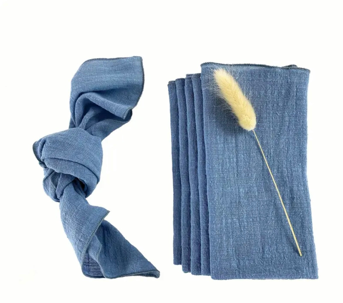 Denim Blue Cotton Napkin Set