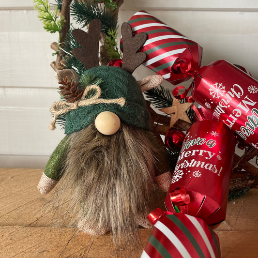 Antler Ears Gnome - Green Hat