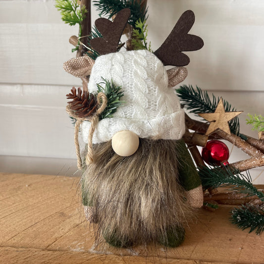 Antler Ears Gnome - White Hat