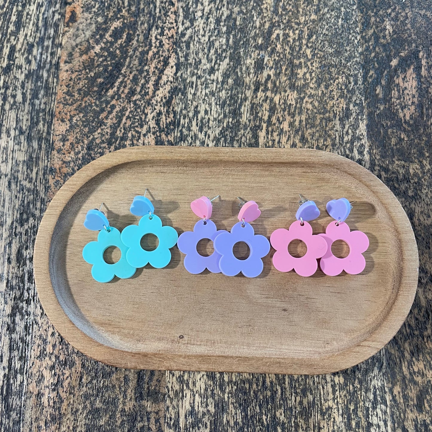 Pastel Flower & Heart Studs